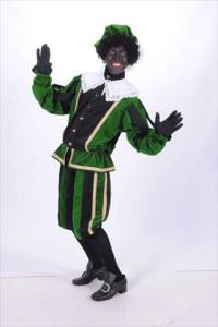 Zwarte-piet-kostuum-polyester-fluweel-Cordoba-groen-zwart